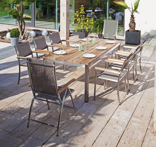 exklusive Gartenmbel Edelstahl Set