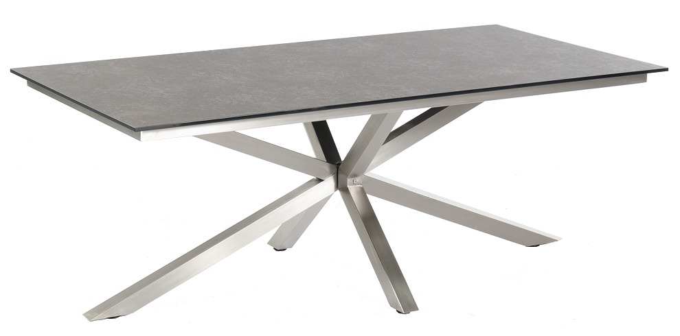 Gartentisch Spectra Diagonal mit Edelstahlgestell und HPL-Tischplatte
